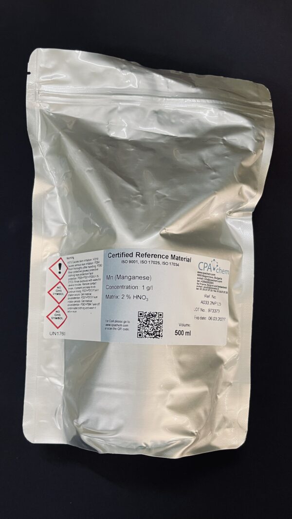 MANGANESE MN - 1 G/L IN DILUTED HNO3 FOR AAS (DUNG DỊCH CHUẨN MANGAN)